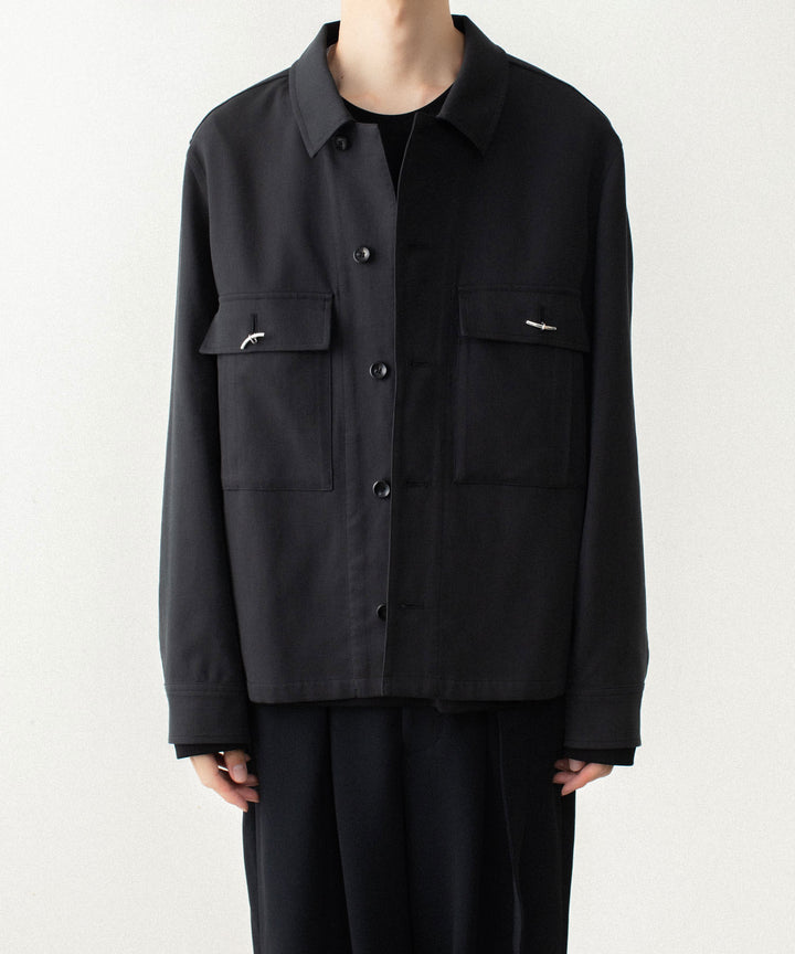 ATTACHMENT アタッチメントのCO/TEN POWDERY DOUBLE CROTH PATCH POCKET SHORT JACKET - BLACKの公式通販サイトsession福岡セレクトショップ