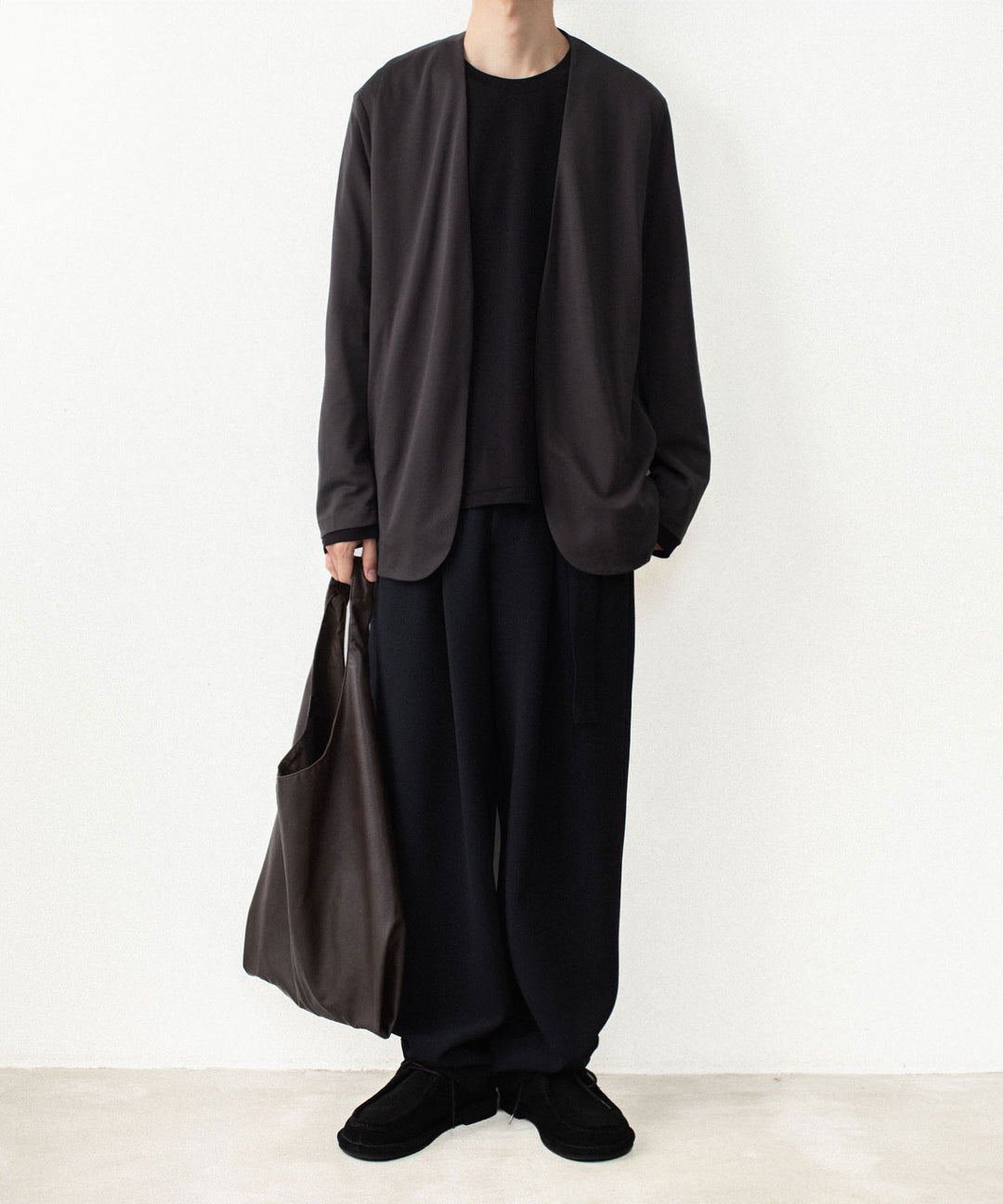 ATTACHMENT アタッチメントのCOTTON DOUBLE FACE COLLARLESS CARDIGAN - D.GRAYの公式通販サイトsession福岡セレクトショップ