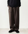 【 ATTACHMENT 】CO/TEN POWDERY DOUBLE CROTH BELTED WIDE TROUSERS - D.BROWN