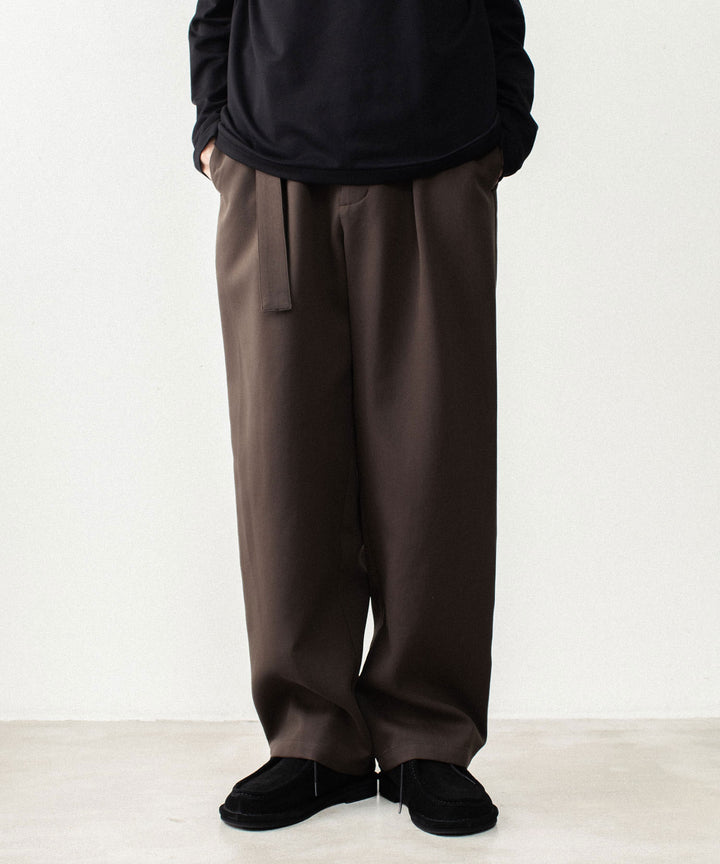 ATTACHMENT アタッチメントのCO/TEN POWDERY DOUBLE CROTH BELTED WIDE TROUSERS - D.BROWNの公式通販サイトsession福岡セレクトショップ