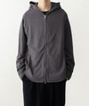 【 ATTACHMENT 】VI/PE SMOOTH ZIP-UP LIGHT HOODIE - D.GRAY