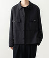 【 ATTACHMENT 】CO/TEN POWDERY DOUBLE CROTH PATCH POCKET SHORT JACKET - BLACK