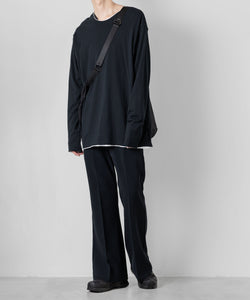 ATTACHMENT(アタッチメント)のPE STRETCH DOUBLE CLOTH FLARED TROUSERSのD.NAVY