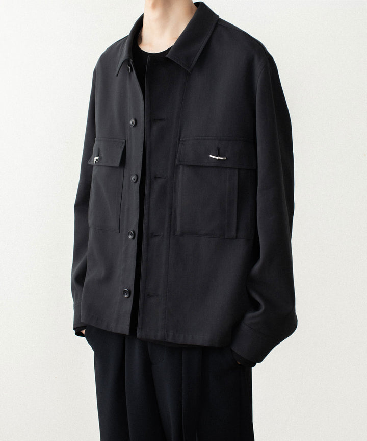 ATTACHMENT アタッチメントのCO/TEN POWDERY DOUBLE CROTH PATCH POCKET SHORT JACKET - BLACKの公式通販サイトsession福岡セレクトショップ