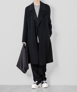 ATTACHMENT(アタッチメント)のW/CA DOUBLE FACE BEAVER BELTED DOUBLE BREASTED COATのBLACK