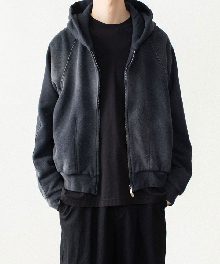VEIN ヴェインのBRUSHED TERRY ZIP-UP HOODIE - BLACKの公式通販サイトsession福岡セレクトショップ