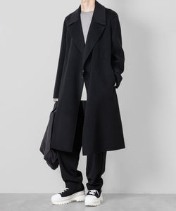 ATTACHMENT(アタッチメント)のW/CA DOUBLE FACE BEAVER BELTED DOUBLE BREASTED COATのBLACK