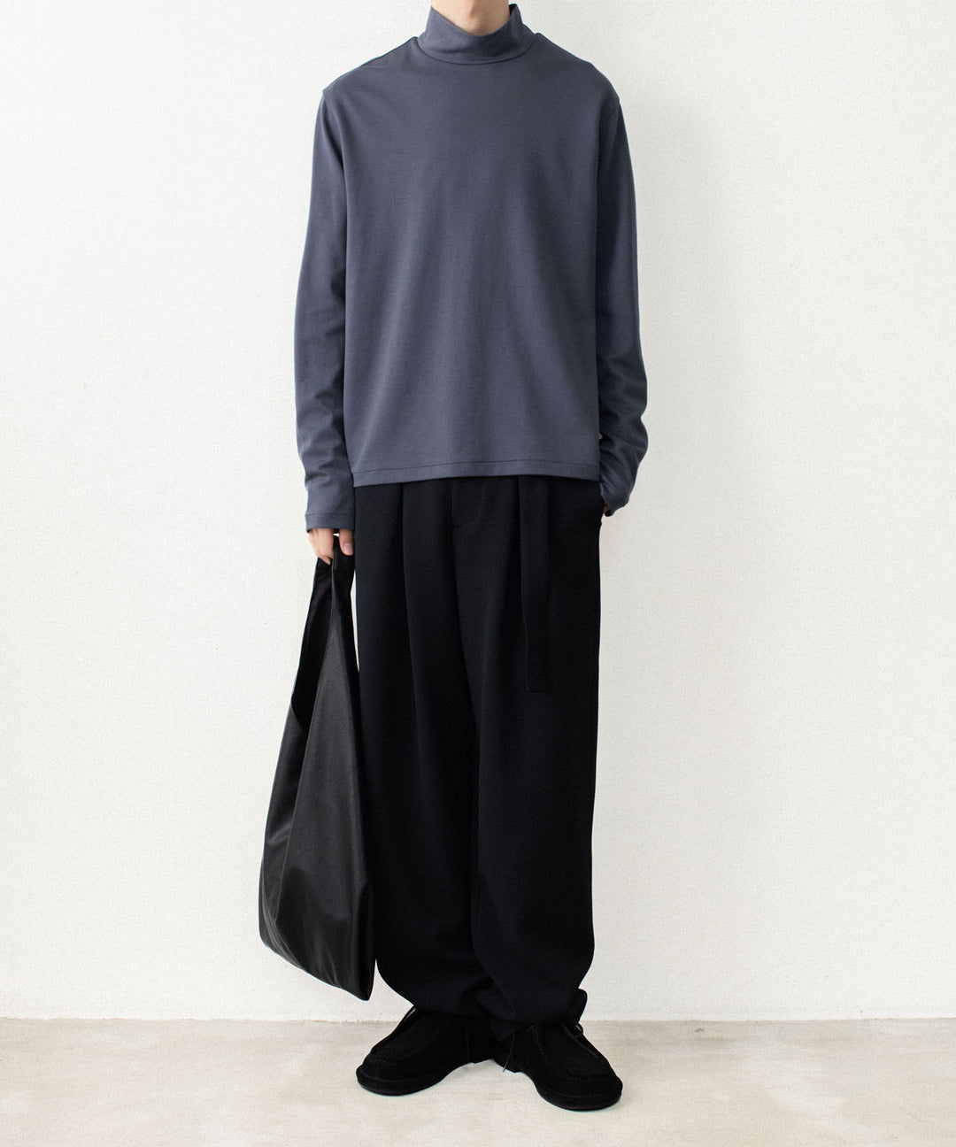ATTACHMENT アタッチメントのCOTTON DOUBLE FACE SLIM FIT HIGHNECK L/S TEE - NAVYの公式通販サイトsession福岡セレクトショップ