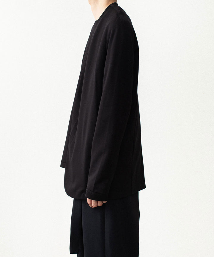 ATTACHMENT アタッチメントのCOTTON DOUBLE FACE COLLARLESS CARDIGAN - BLACKの公式通販サイトsession福岡セレクトショップ