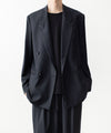 【 ATTACHMENT 】2/80 PE/WO STRETCH TRO DOUBLE-BREASTED JACKET - NAVY