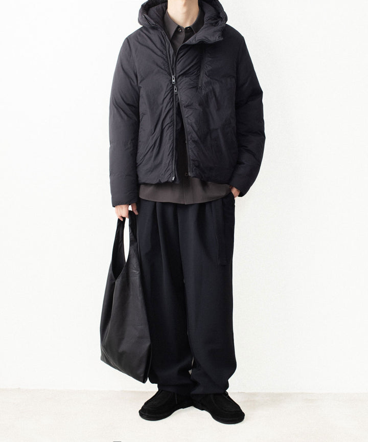 ATTACHMENT アタッチメントのNY TAFFETA HOODED DOWN JACKET - BLACKの公式通販サイトsession福岡セレクトショップ