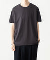 【 ATTACHMENT 】COTTON DOUBLE FACE SLIM FIT S/S TEE - D.GRAY