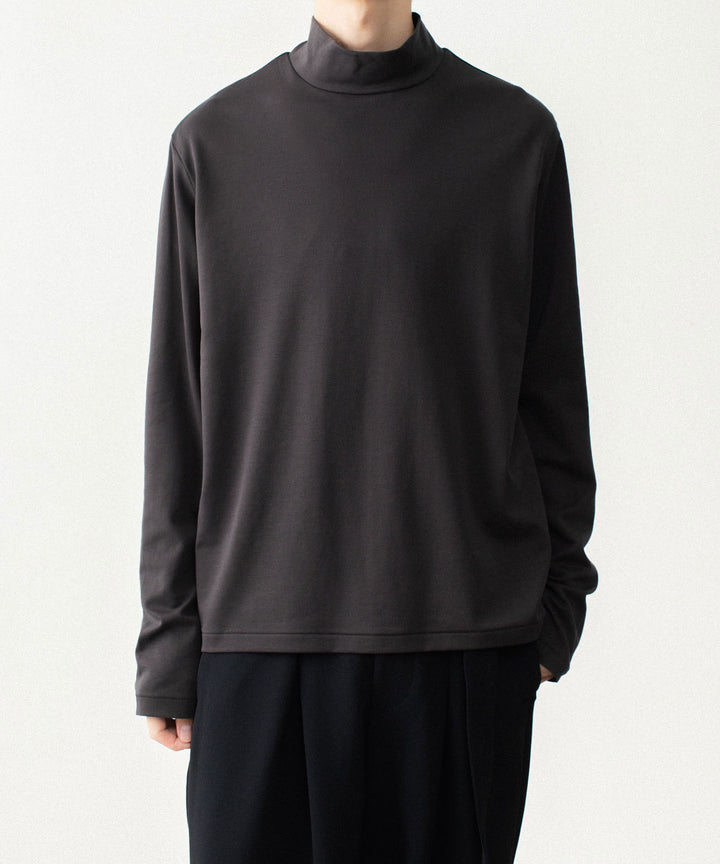 ATTACHMENT アタッチメントのCOTTON DOUBLE FACE SLIM FIT HIGHNECK L/S TEE - D.GRAYの公式通販サイトsession福岡セレクトショップ
