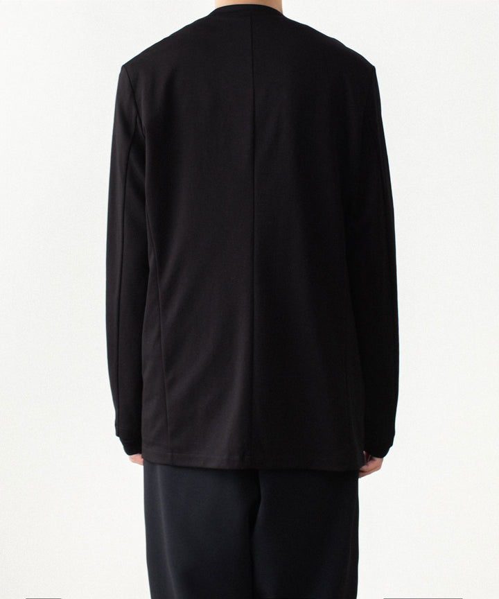 ATTACHMENT アタッチメントのCOTTON DOUBLE FACE COLLARLESS CARDIGAN - BLACKの公式通販サイトsession福岡セレクトショップ
