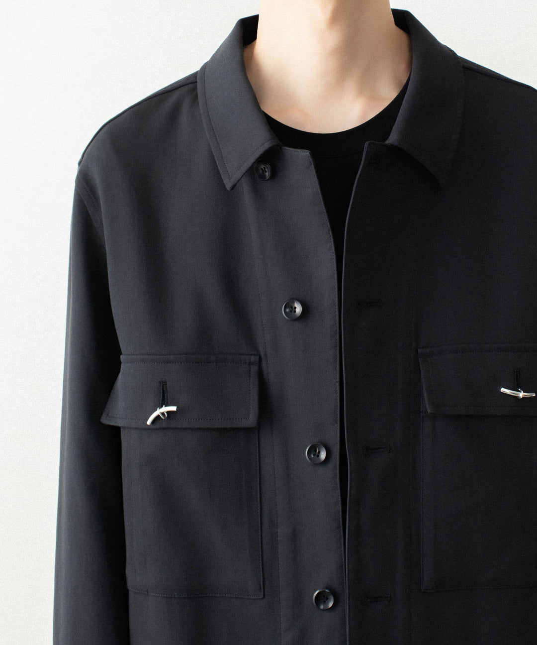 ATTACHMENT アタッチメントのCO/TEN POWDERY DOUBLE CROTH PATCH POCKET SHORT JACKET - BLACKの公式通販サイトsession福岡セレクトショップ