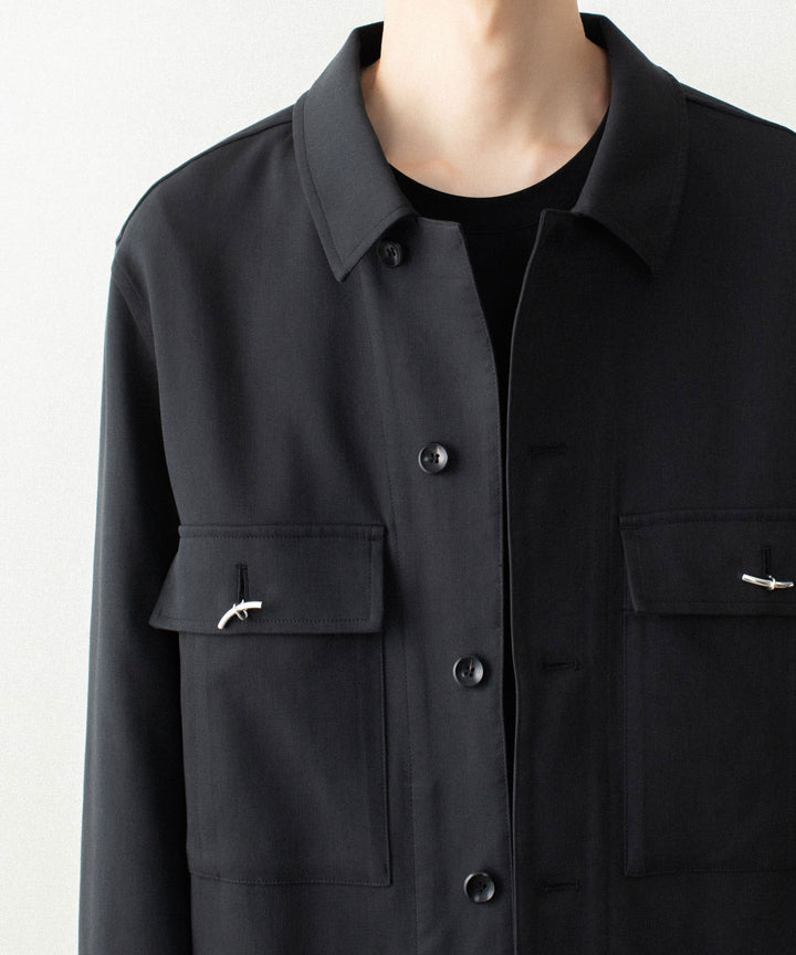 ATTACHMENT アタッチメントのCO/TEN POWDERY DOUBLE CROTH PATCH POCKET SHORT JACKET - BLACKの公式通販サイトsession福岡セレクトショップ