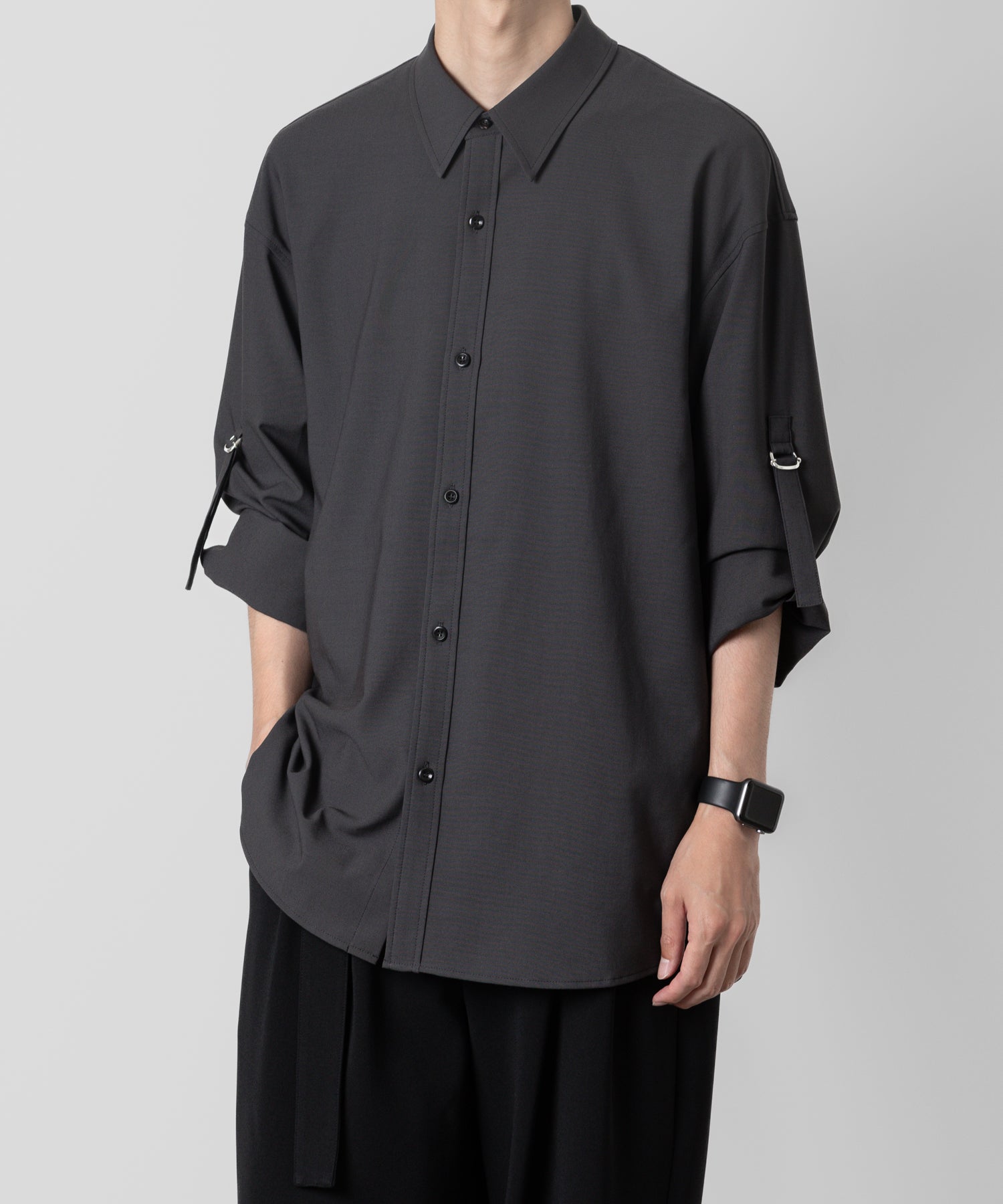 ATTACHMENT アタッチメントのPE/RY STRETCH TROPICAL STRAP SLEEVE L/S SHIRT - D.GRAY 公式通販サイトsession福岡セレクトショップ