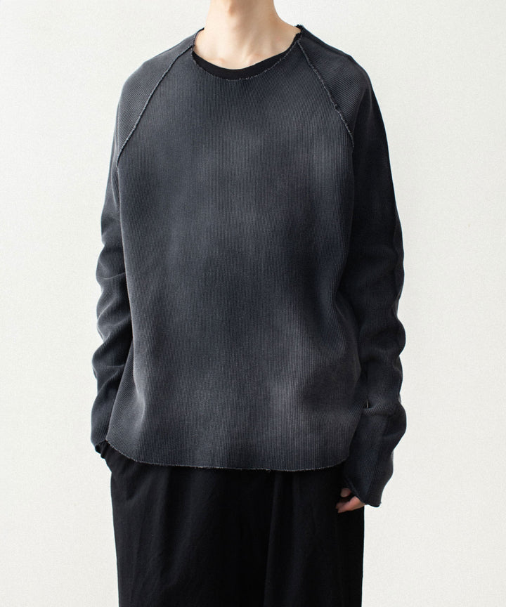VEIN ヴェインのHIGH GAUGE WAFFLE LAYERED L/S TEE - BLACKの公式通販サイトsession福岡セレクトショップ