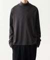 【 ATTACHMENT 】COTTON DOUBLE FACE SLIM FIT HIGHNECK L/S TEE - D.GRAY