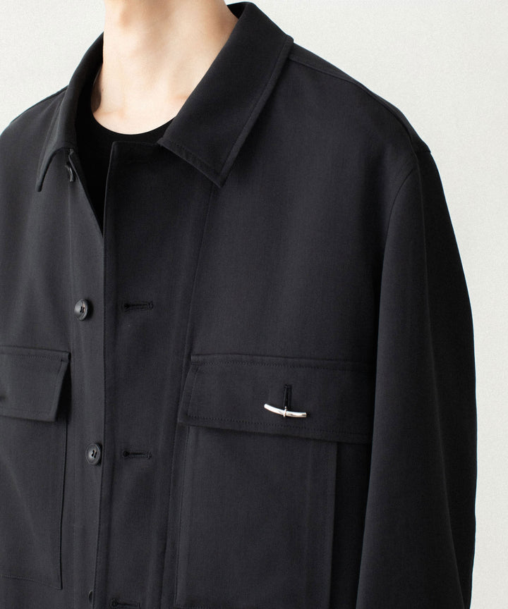 ATTACHMENT アタッチメントのCO/TEN POWDERY DOUBLE CROTH PATCH POCKET SHORT JACKET - BLACKの公式通販サイトsession福岡セレクトショップ