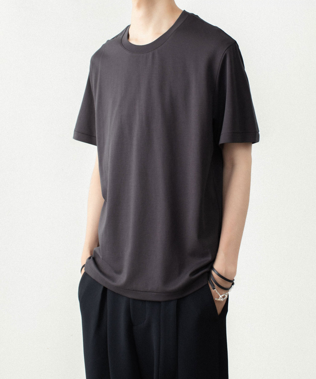 ATTACHMENT アタッチメントのCOTTON DOUBLE FACE SLIM FIT S/S TEE - D.GRAYの公式通販サイトsession福岡セレクトショップ