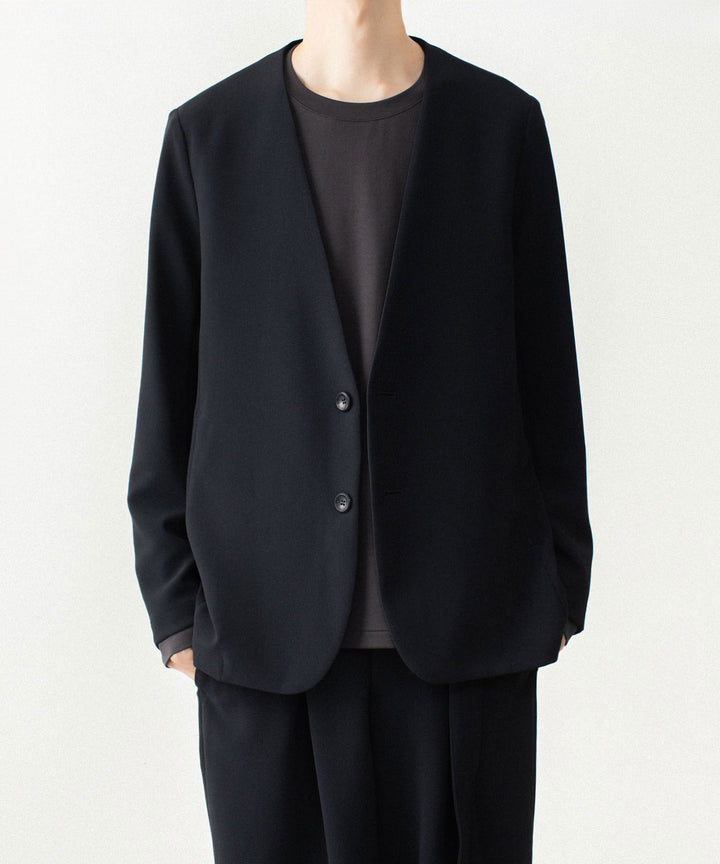 ATTACHMENT アタッチメントのPE STRETCH DOUBLE CLOTH COLLARLESS JACKET - BLACKの公式通販サイトsession福岡セレクトショップ