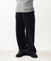 【 ATTACHMENT 】80/2 ORGANIC VELOR BALLOON WIDE TRACK TROUSERS - BLACK