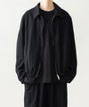 【 VEIN 】SHRINK WO CLOTH ZIP-UP JACKET - BLACK