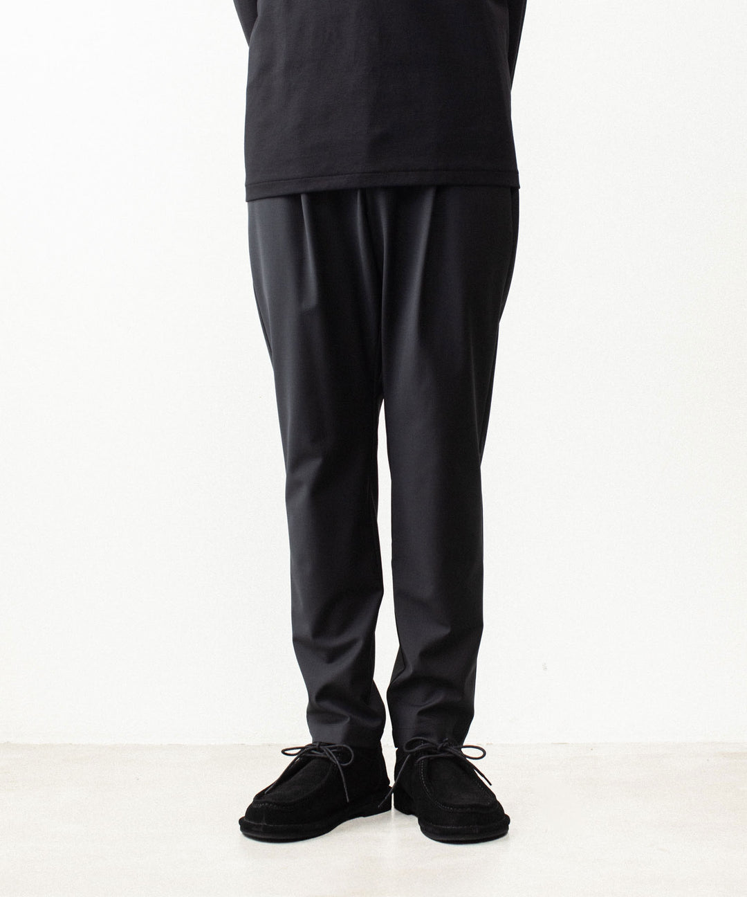 ATTACHMENT アタッチメントの2/80 PE/WO STRETCH TRO REGULAR FIT 1TUCK  TROUSERS - BLACK公式通販サイトsession福岡セレクトショップ