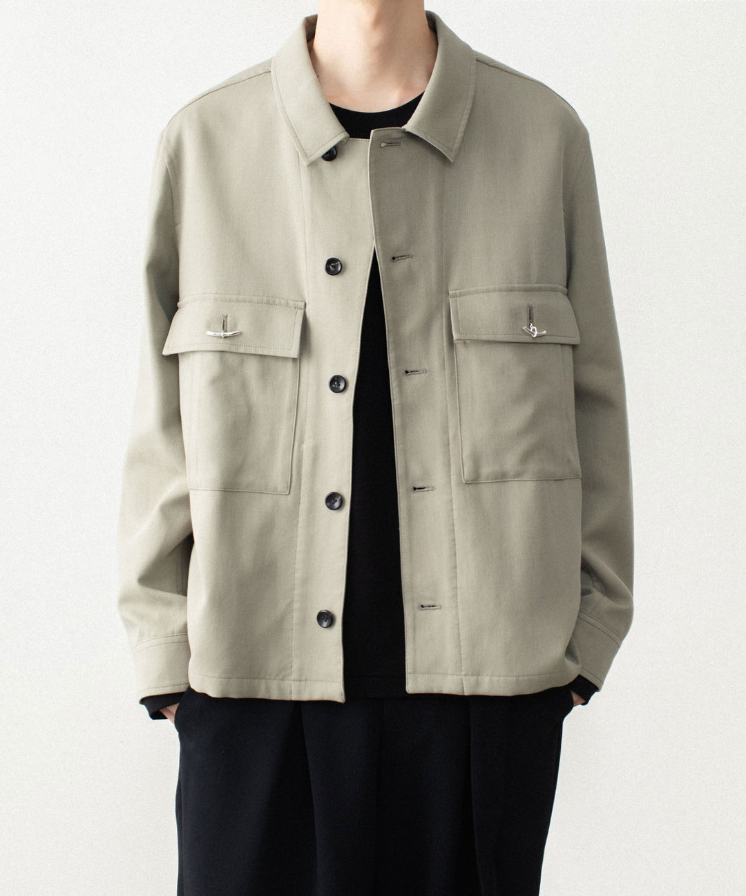 ATTACHMENT アタッチメントのCO/TEN POWDERY DOUBLE CROTH PATCH POCKET SHORT JACKET - L.KH GRAYの公式通販サイトsession福岡セレクトショップ