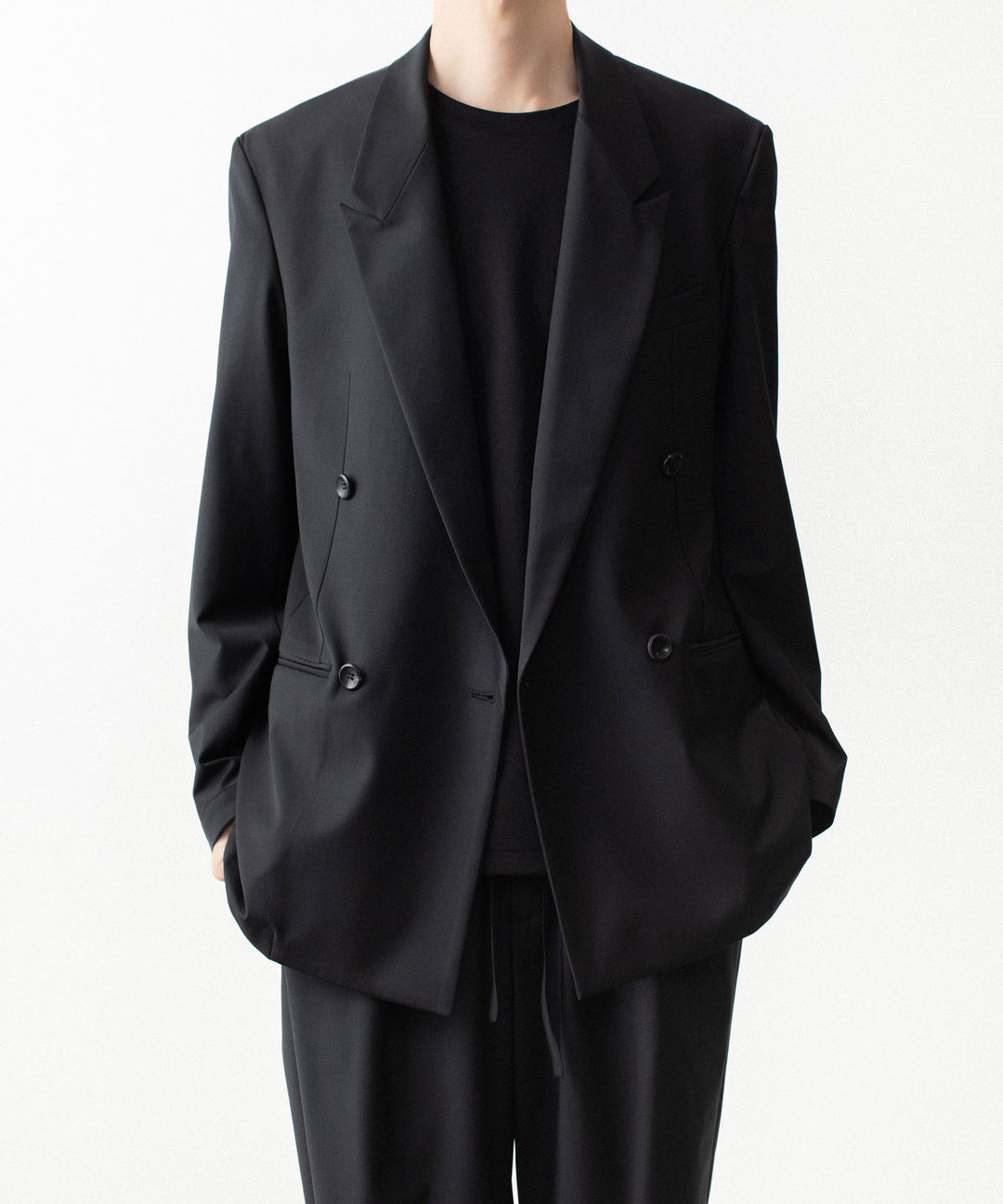 ATTACHMENT アタッチメントの2/80 PE/WO STRETCH TRO DOUBLE-BREASTED JACKET - BLACKの公式通販サイトsession福岡セレクトショップ