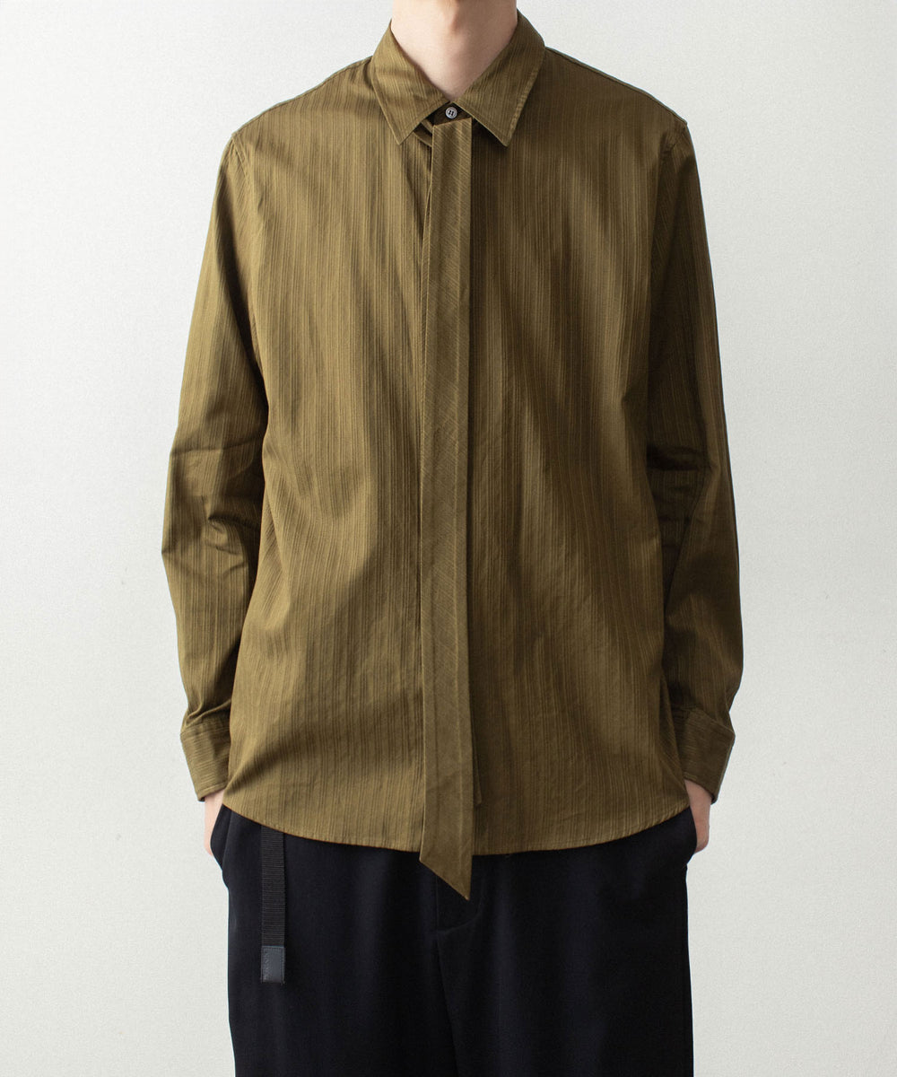ATTACHMENT アタッチメントのCO SHADOW STRIPE BROAD NARROW TIE L/S SHIRT - D.YELLOWの公式通販サイトsession福岡セレクトショップ