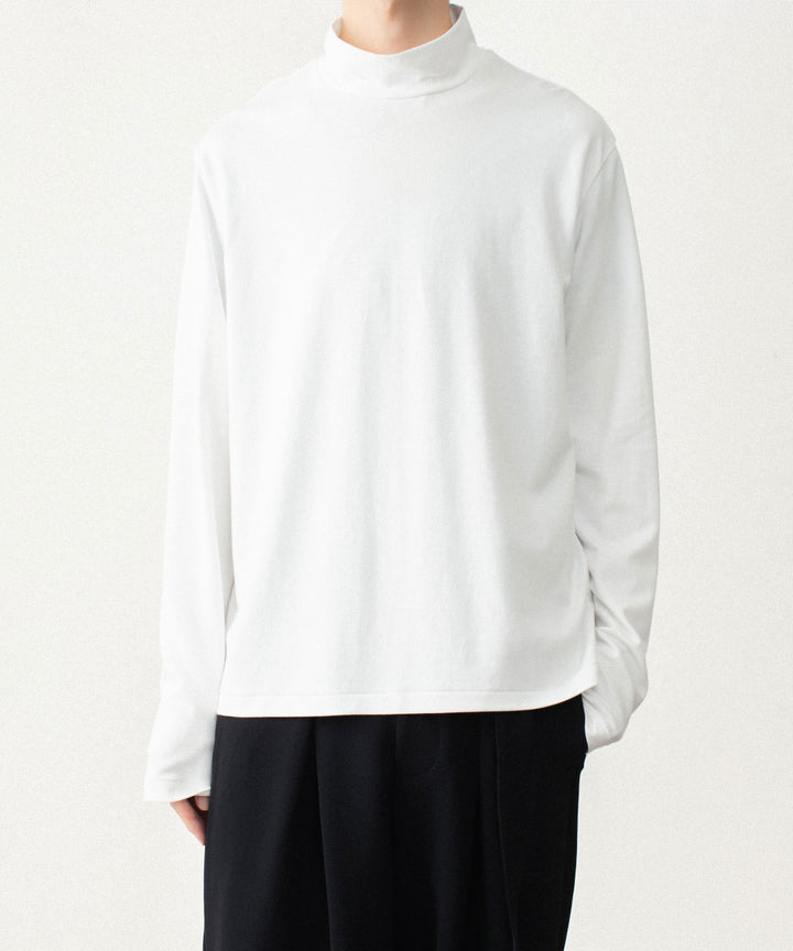 ATTACHMENT アタッチメントのCOTTON DOUBLE FACE SLIM FIT HIGHNECK L/S TEE - WHITEの公式通販サイトsession福岡セレクトショップ
