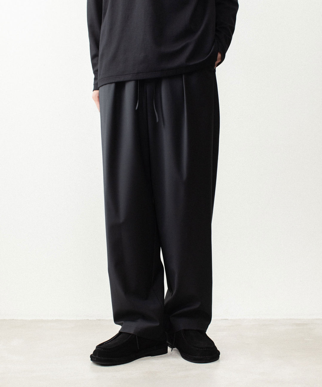 ATTACHMENT アタッチメントの2/80 PE/WO STRETCH TRO EASY TROUSERS - BLACKの公式通販サイトsession福岡セレクトショップ