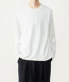 【 ATTACHMENT 】COTTON DOUBLE FACE SLIM FIT L/S TEE - WHITE