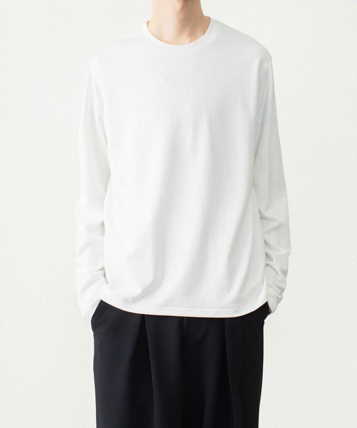 ATTACHMENT アタッチメントのCOTTON DOUBLE FACE SLIM FIT L/S TEE - WHITEの公式通販サイトsession福岡セレクトショップ