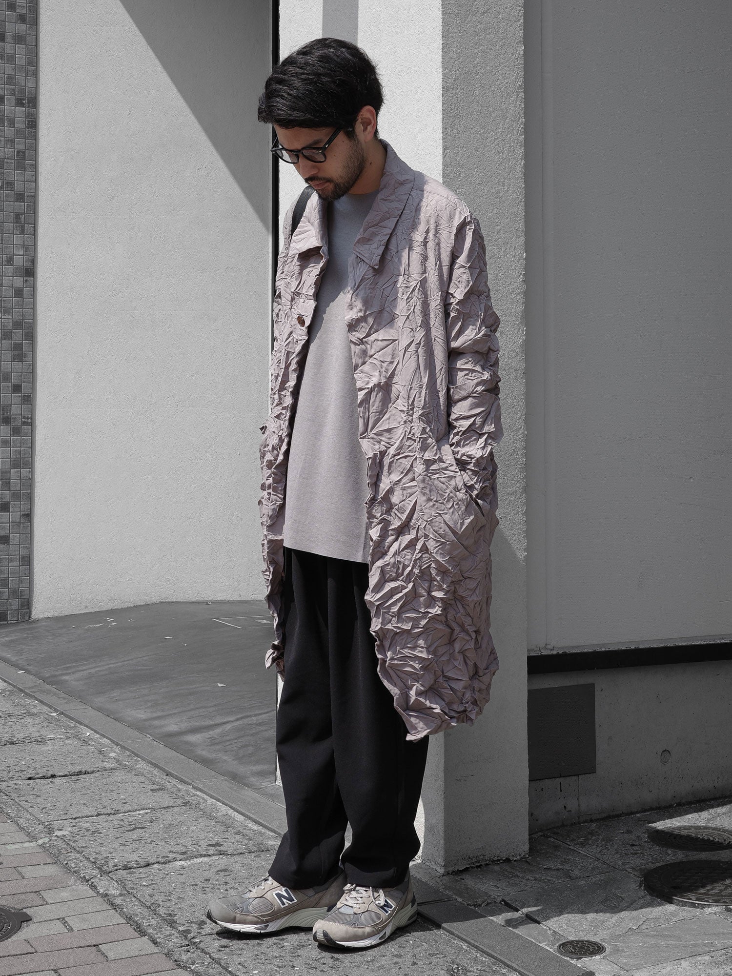 ATTACHMENT /アタッチメント】PE STRETCH DOUBLE CLOTH BELTED TAPERED
