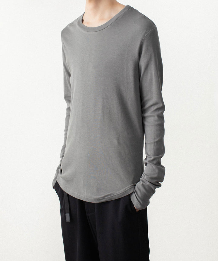 ATTACHMENT アタッチメントのBRUSHED YARN SMOOTH SLIM FIT L/S TEE - KHAKI GRAYの公式通販サイトsession福岡セレクトショップ