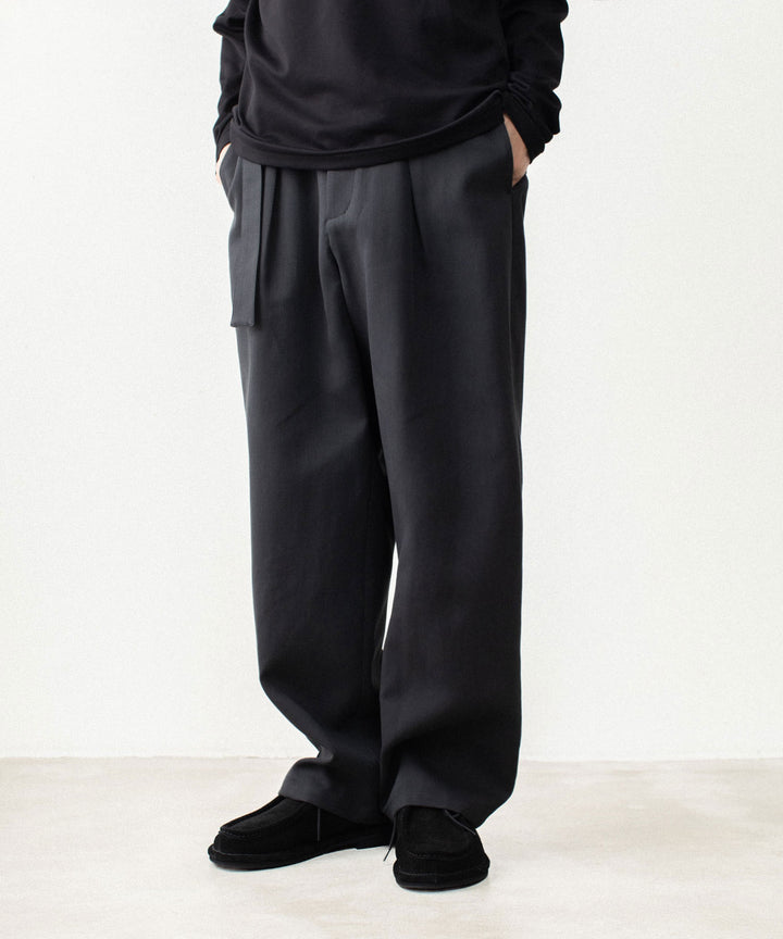 CO/TEN POWDERY DOUBLE CROTH BELTED WIDE TROUSERS - BLACKの公式通販サイトsession福岡セレクトショップ