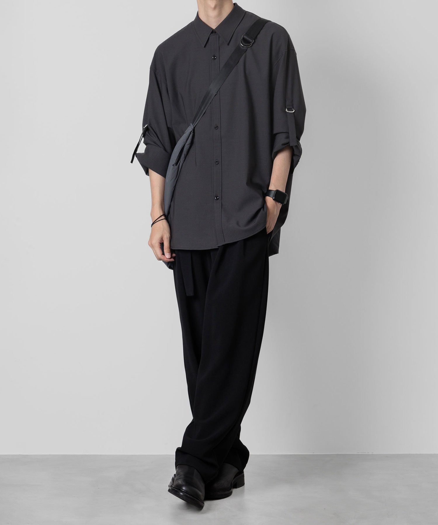 ATTACHMENT アタッチメントのPE/RY STRETCH TROPICAL STRAP SLEEVE L/S SHIRT - D.GRAY 公式通販サイトsession福岡セレクトショップ