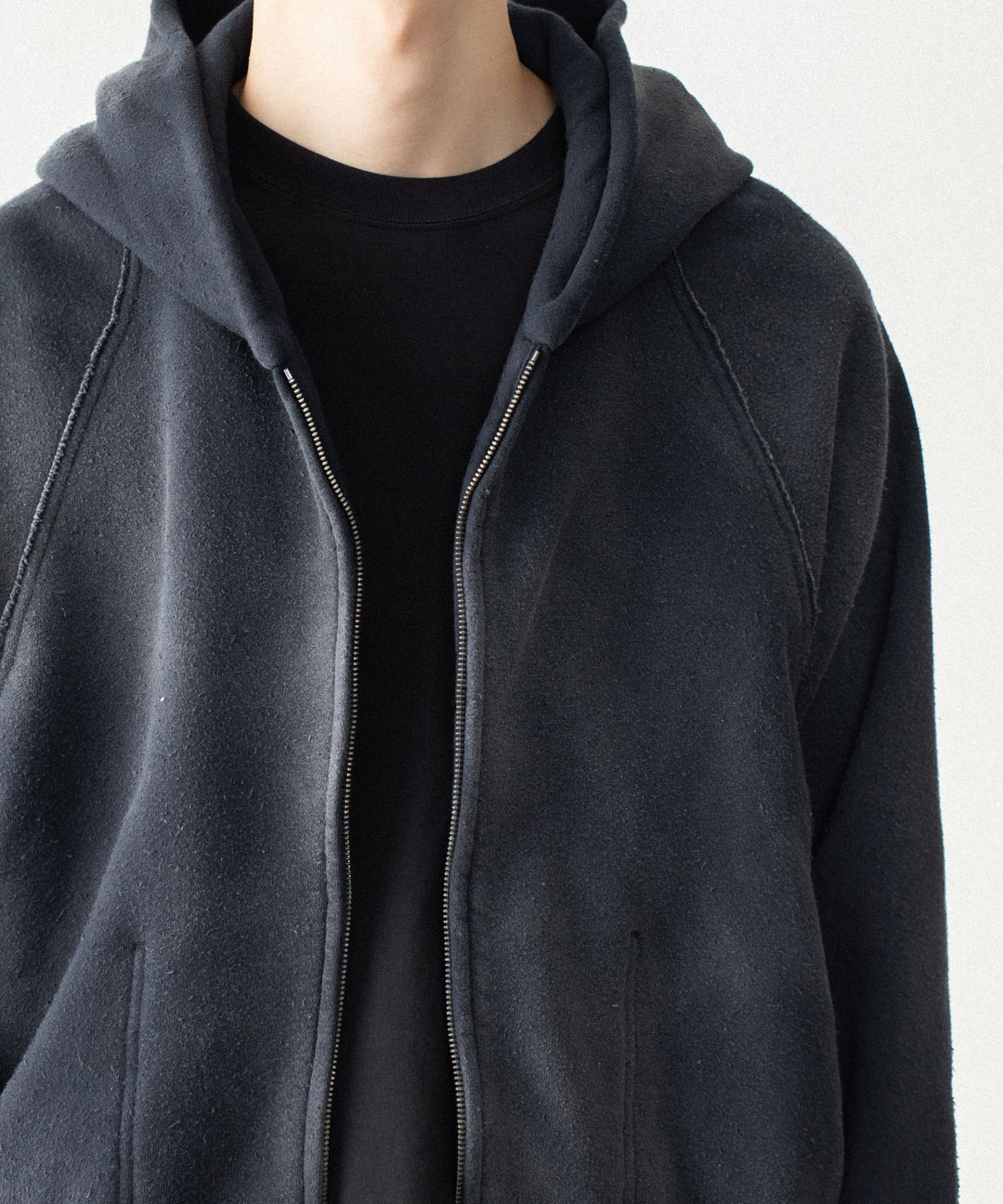 VEIN ヴェインのBRUSHED TERRY ZIP-UP HOODIE - BLACKの公式通販サイトsession福岡セレクトショップ