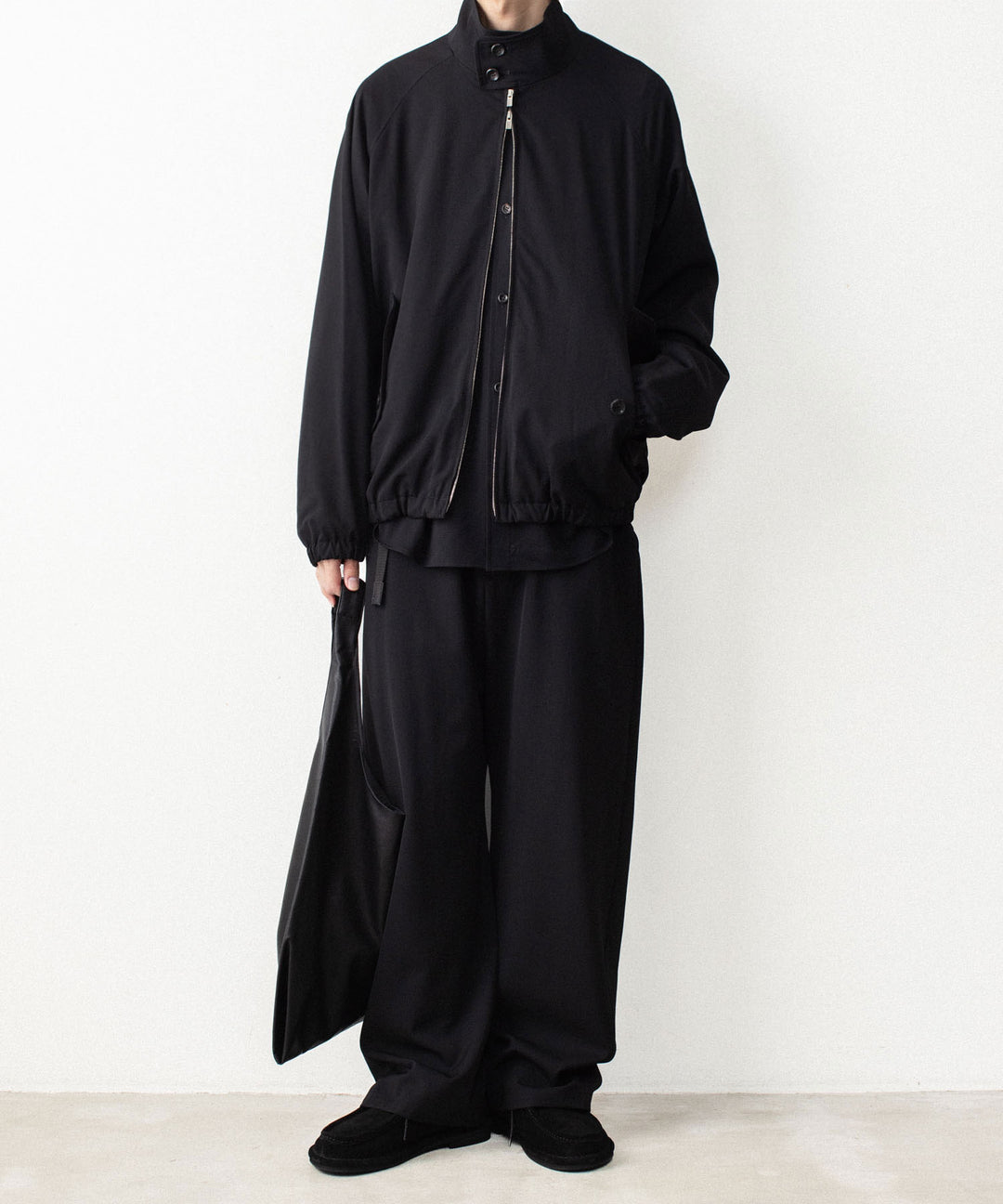 ATTACHMENT アタッチメントのWASHABLE HIGH TWIST GABARDINE HARRINGTON JACKET - BLACKの公式通販サイトsession福岡セレクトショップ