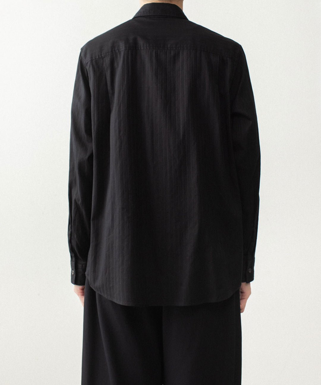 ATTACHMENT アタッチメントのCO SHADOW STRIPE BROAD NARROW TIE L/S SHIRT - BLACKの公式通販サイトsession福岡セレクトショップ