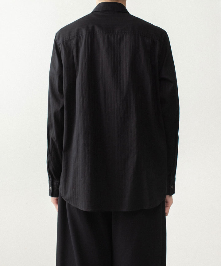 ATTACHMENT アタッチメントのCO SHADOW STRIPE BROAD NARROW TIE L/S SHIRT - BLACKの公式通販サイトsession福岡セレクトショップ