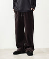 【 ATTACHMENT 】80/2 ORGANIC VELOR BALLOON WIDE TRACK TROUSERS - D.BROWN