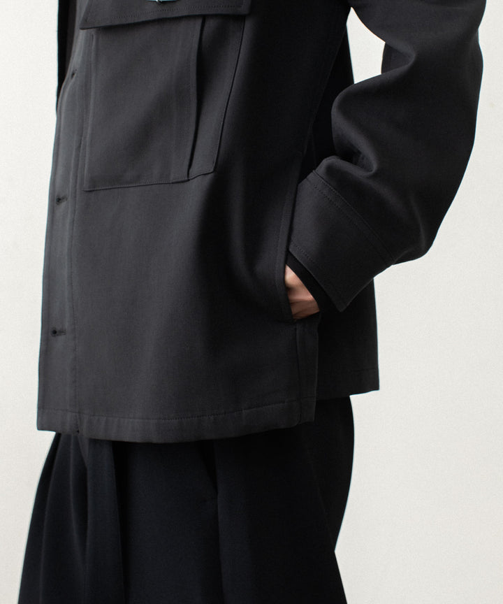 ATTACHMENT アタッチメントのCO/TEN POWDERY DOUBLE CROTH PATCH POCKET SHORT JACKET - BLACKの公式通販サイトsession福岡セレクトショップ