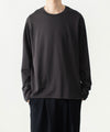 【 ATTACHMENT 】COTTON DOUBLE FACE SLIM FIT L/S TEE - D.GRAY