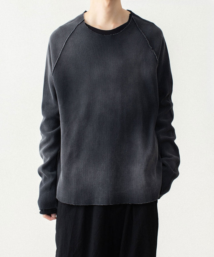 VEIN ヴェインのHIGH GAUGE WAFFLE LAYERED L/S TEE - BLACKの公式通販サイトsession福岡セレクトショップ
