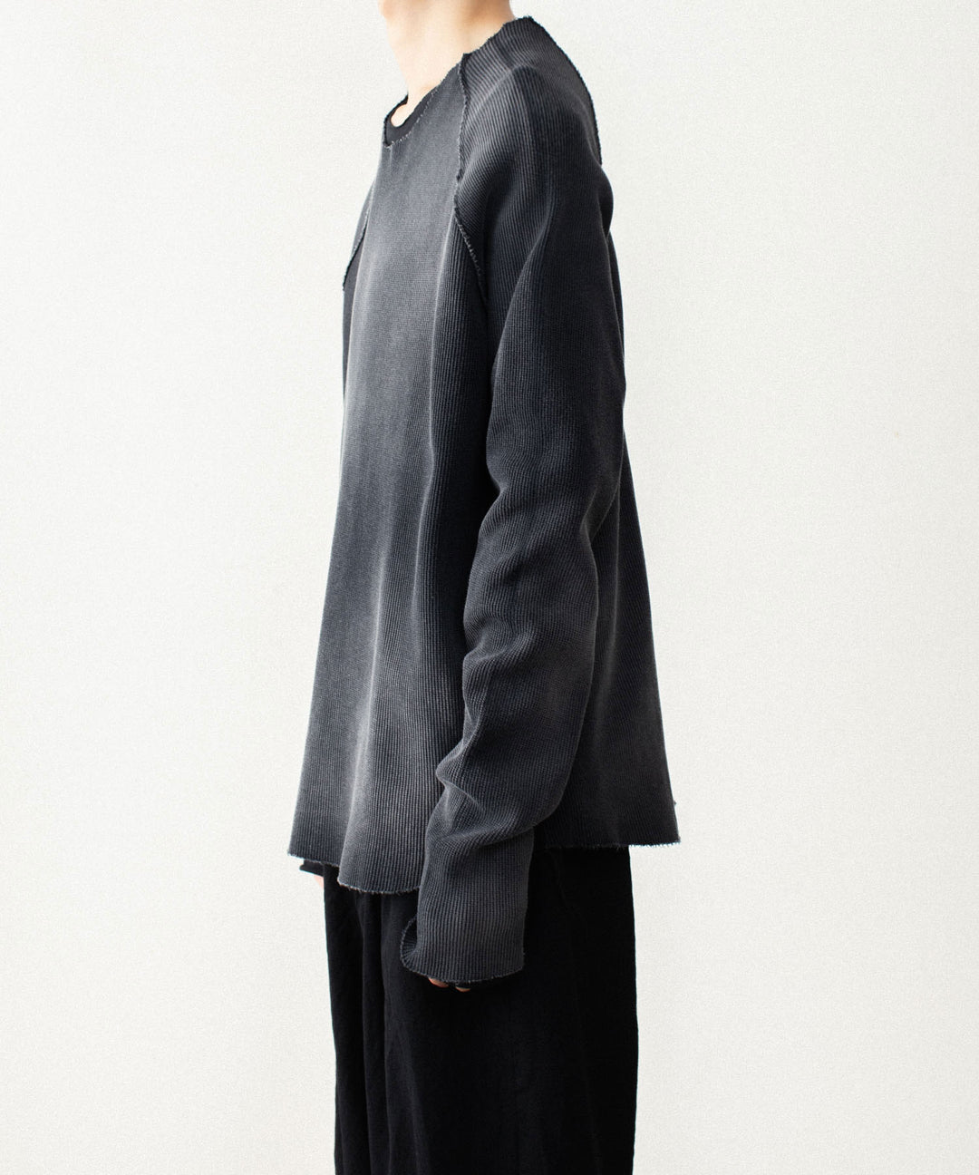 VEIN ヴェインのHIGH GAUGE WAFFLE LAYERED L/S TEE - BLACKの公式通販サイトsession福岡セレクトショップ