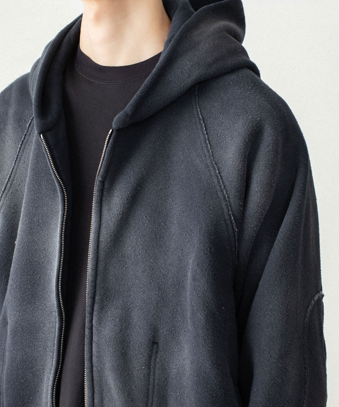 VEIN ヴェインのBRUSHED TERRY ZIP-UP HOODIE - BLACKの公式通販サイトsession福岡セレクトショップ